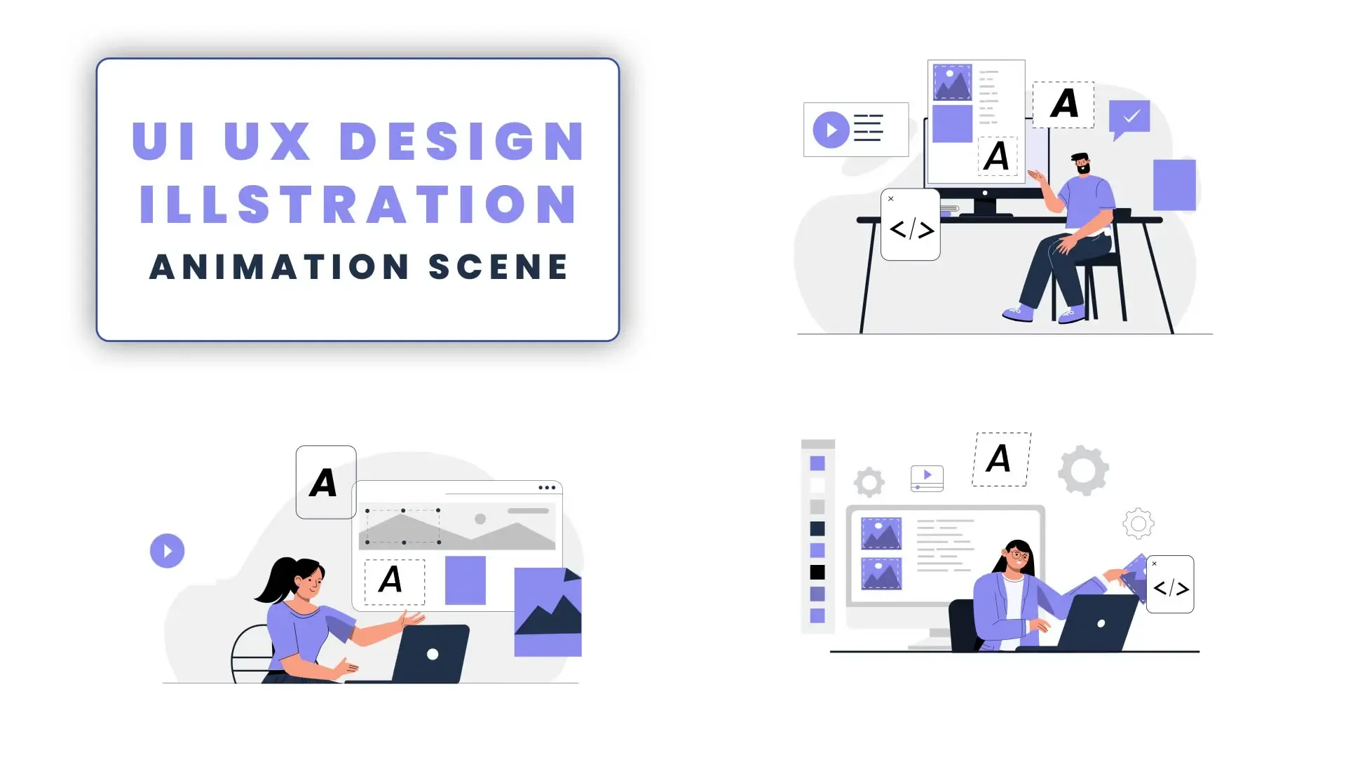 Ui Ux Design Concept Illustration Animation Scene